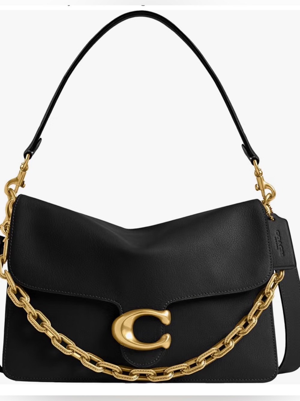 🖤 Coach Chain Tabby 30 Shoulder Bag in Black with brass Chain